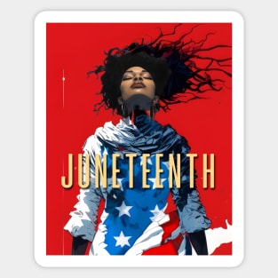 Juneteenth: Liberation and Unity on a Dark Background Sticker